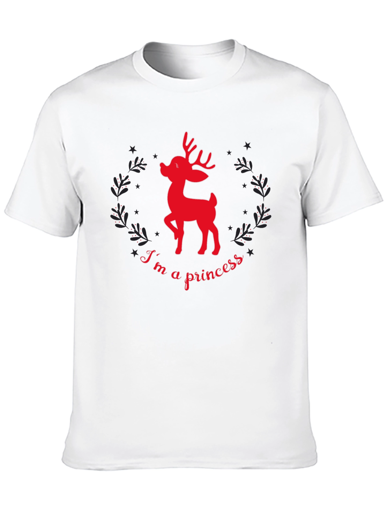 Reindeer Princess Graphic Tee - Black