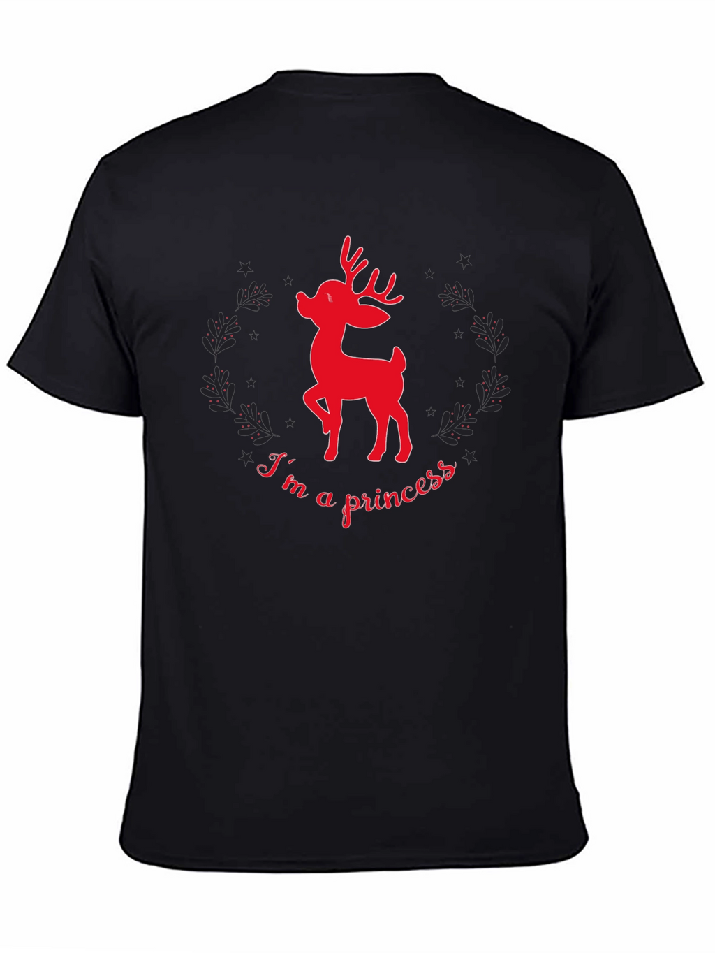 Reindeer Princess Graphic Tee - Black