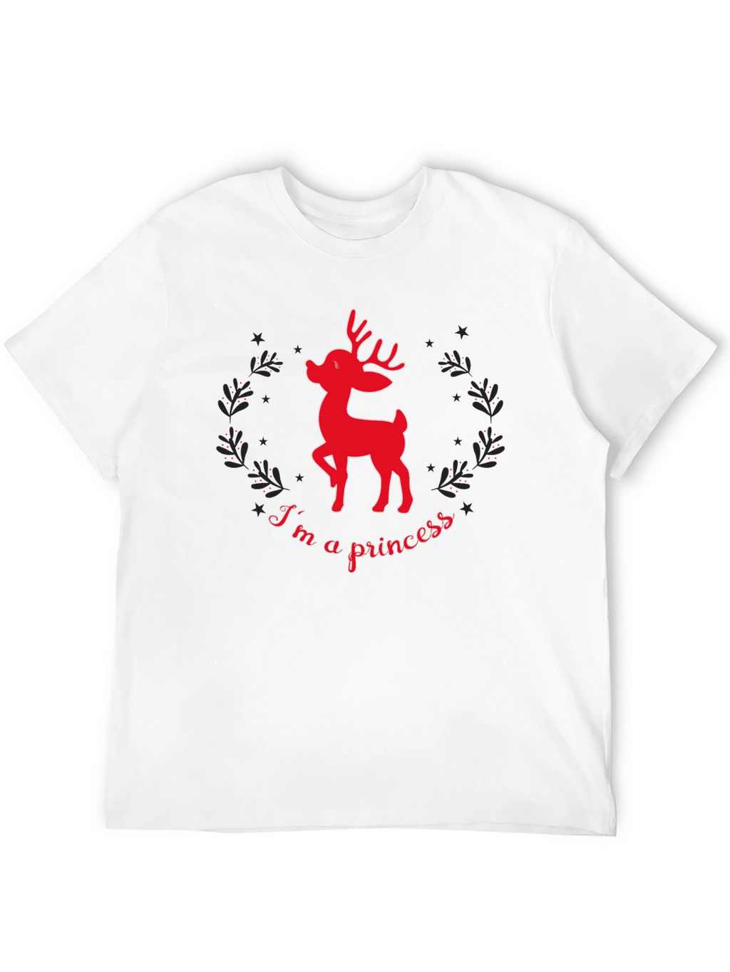 Reindeer Princess Graphic Tee - Black