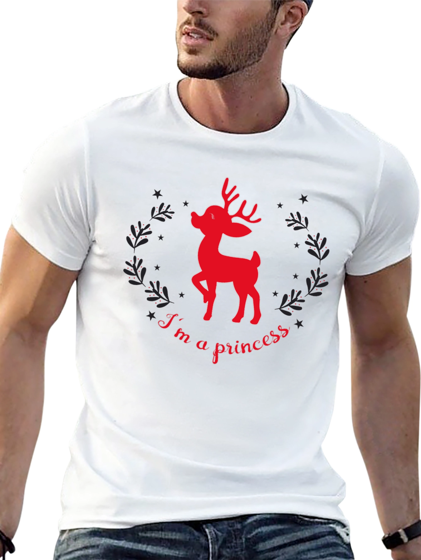 Reindeer Princess Graphic Tee - Black