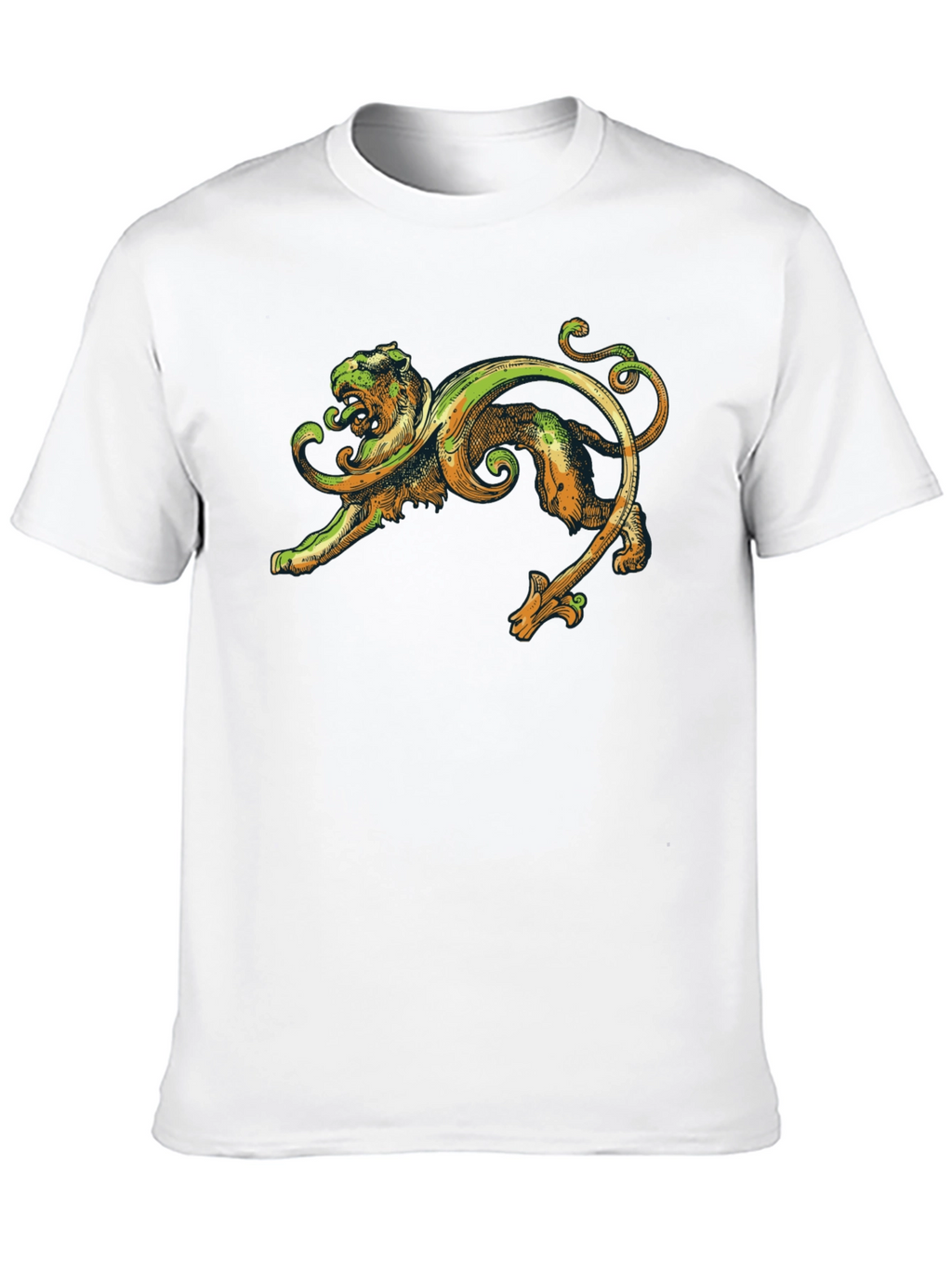 Ornate Lion Graphic Black T-Shirt