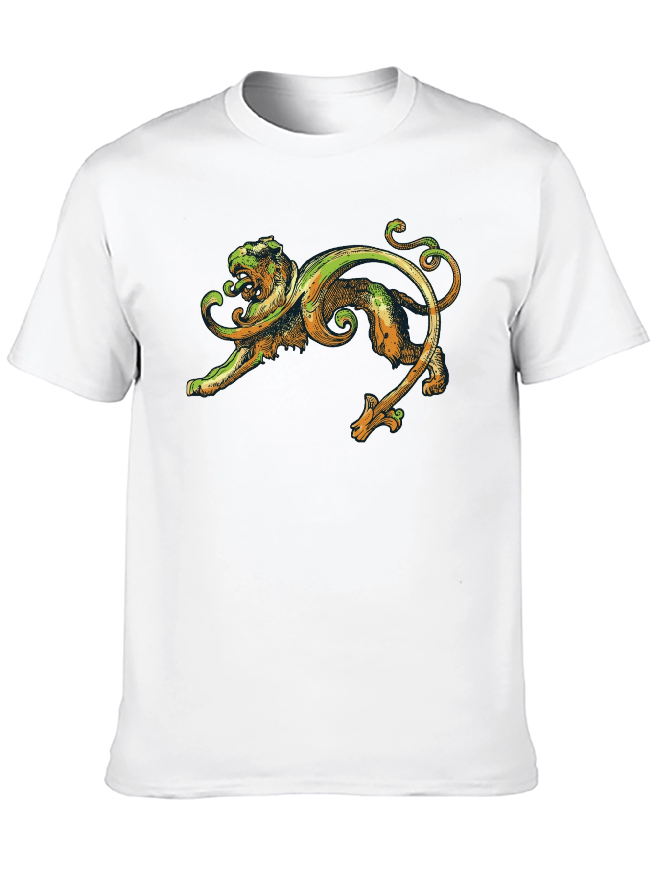 Ornate Lion Graphic Black T-Shirt