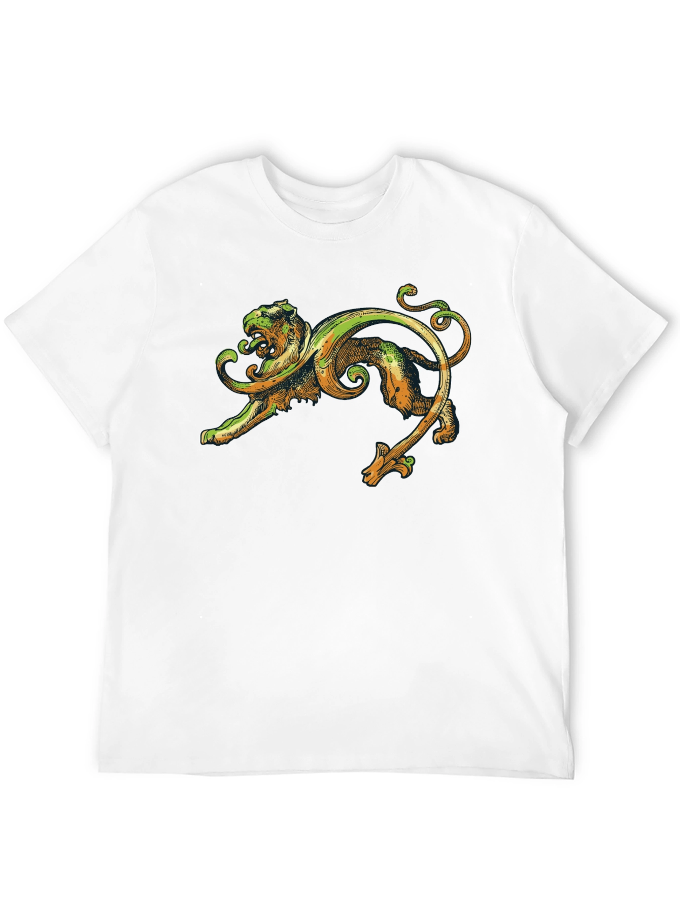 Ornate Lion Graphic Black T-Shirt