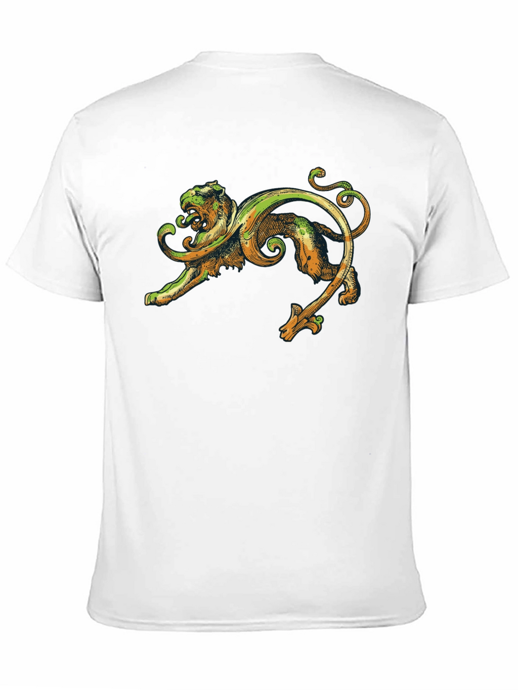 Ornate Lion Graphic Black T-Shirt