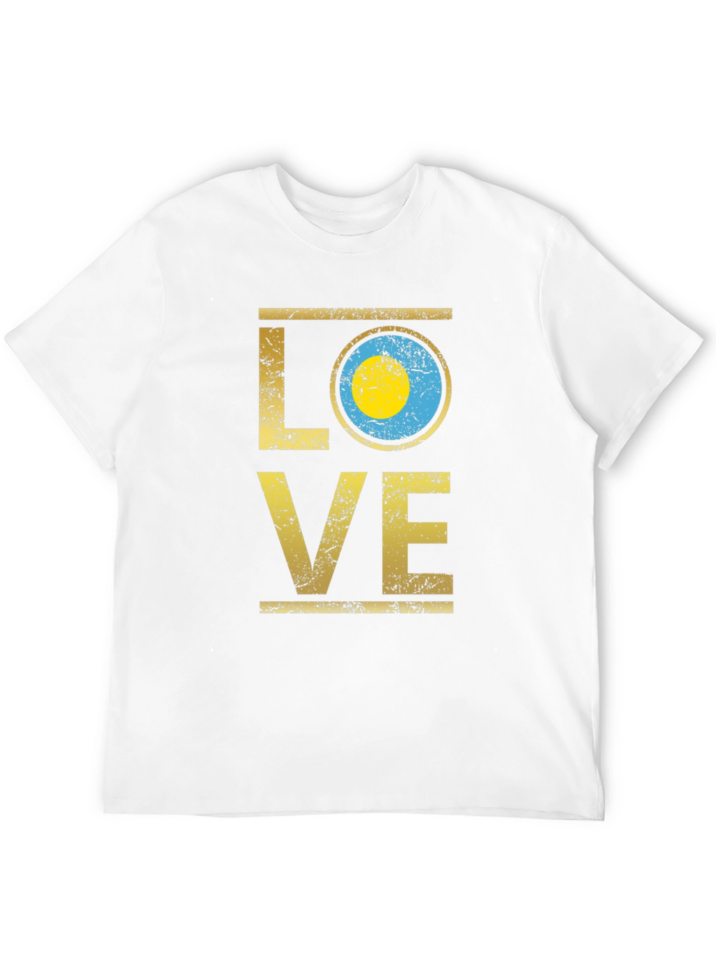 Palau Flag LOVE T-Shirt - Black Cotton Tee