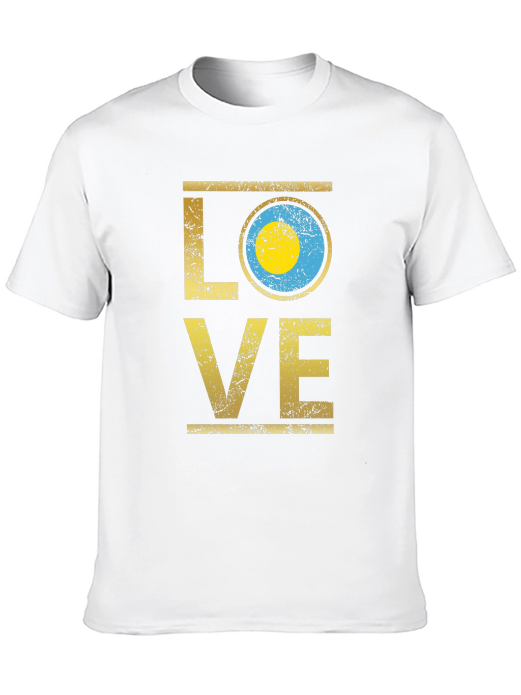 Palau Flag LOVE T-Shirt - Black Cotton Tee