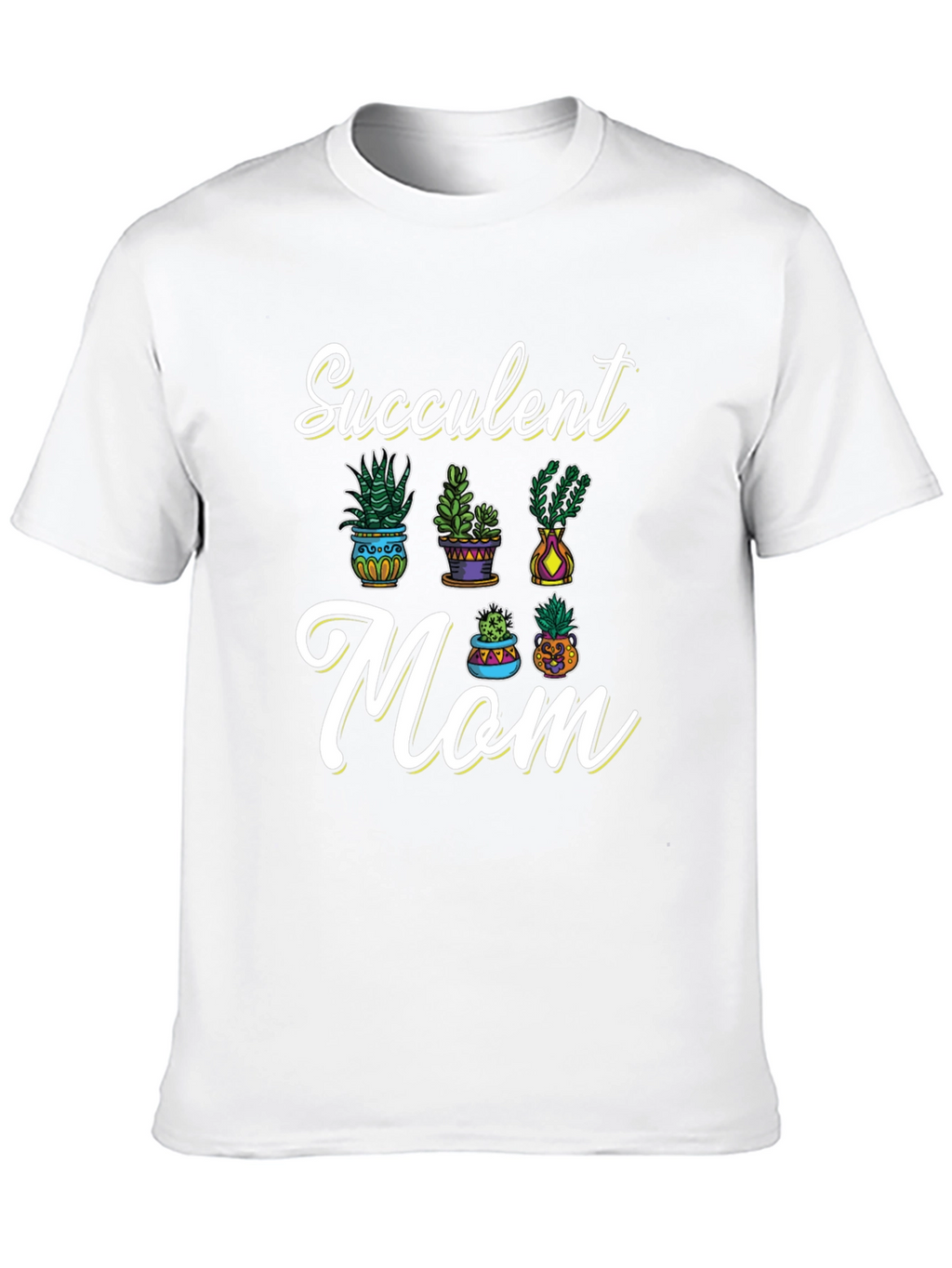 Succulent Mom Graphic Tee - Black Cotton T-Shirt