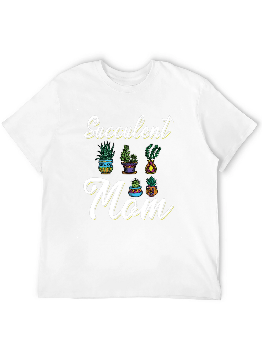 Succulent Mom Graphic Tee - Black Cotton T-Shirt