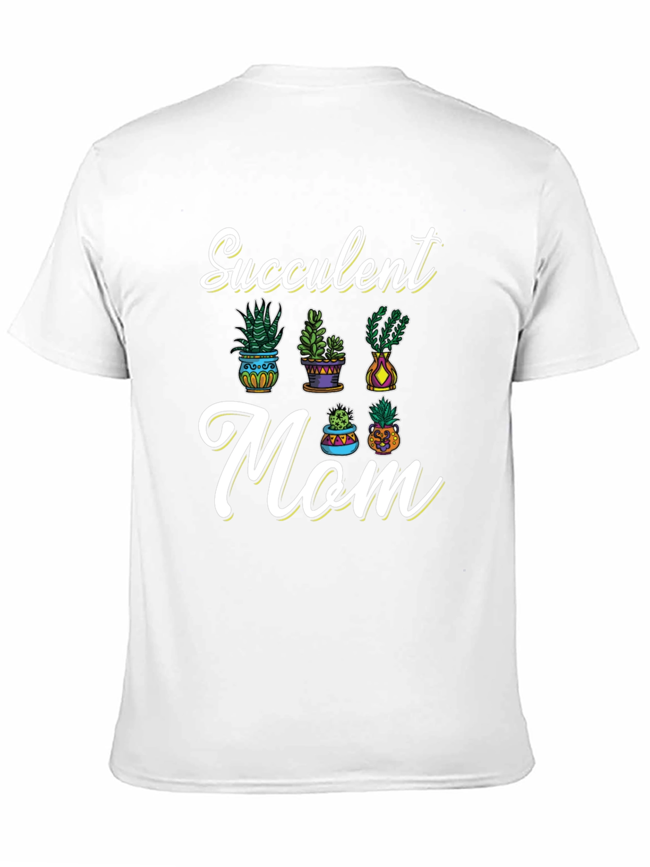 Succulent Mom Graphic Tee - Black Cotton T-Shirt