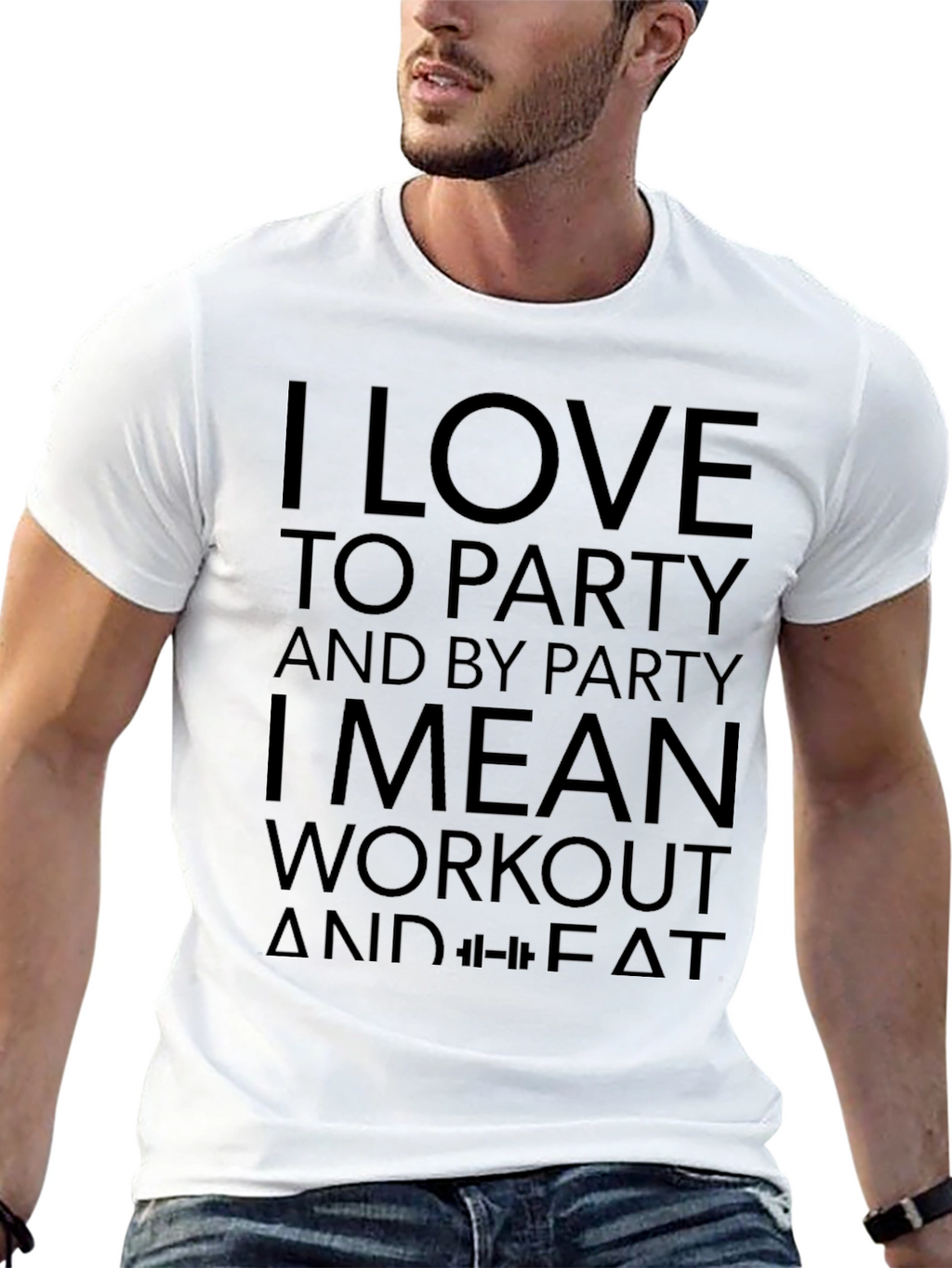 I Love to Party Workout Black T-Shirt
