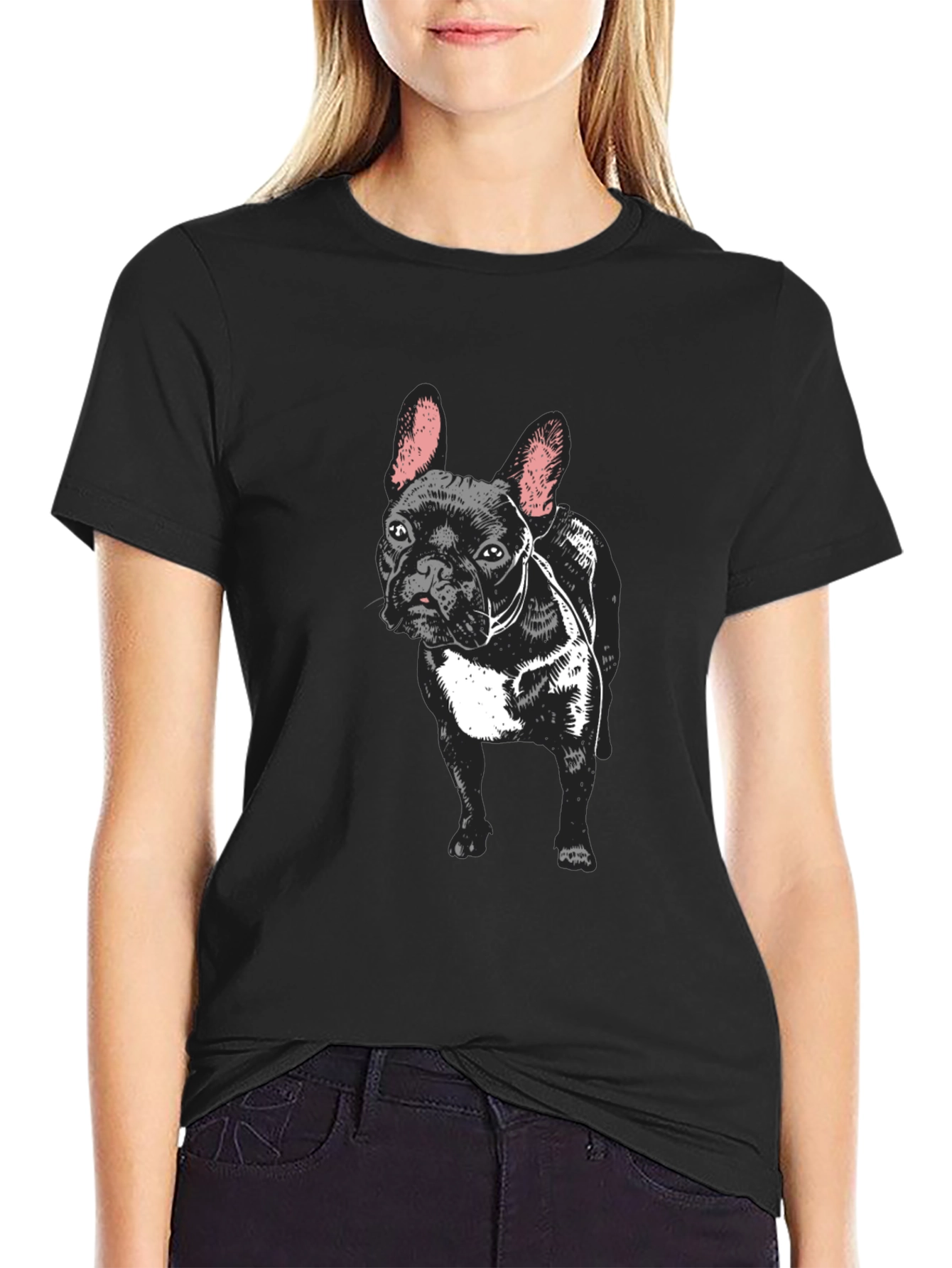 French Bulldog Graphic T-Shirt - Black