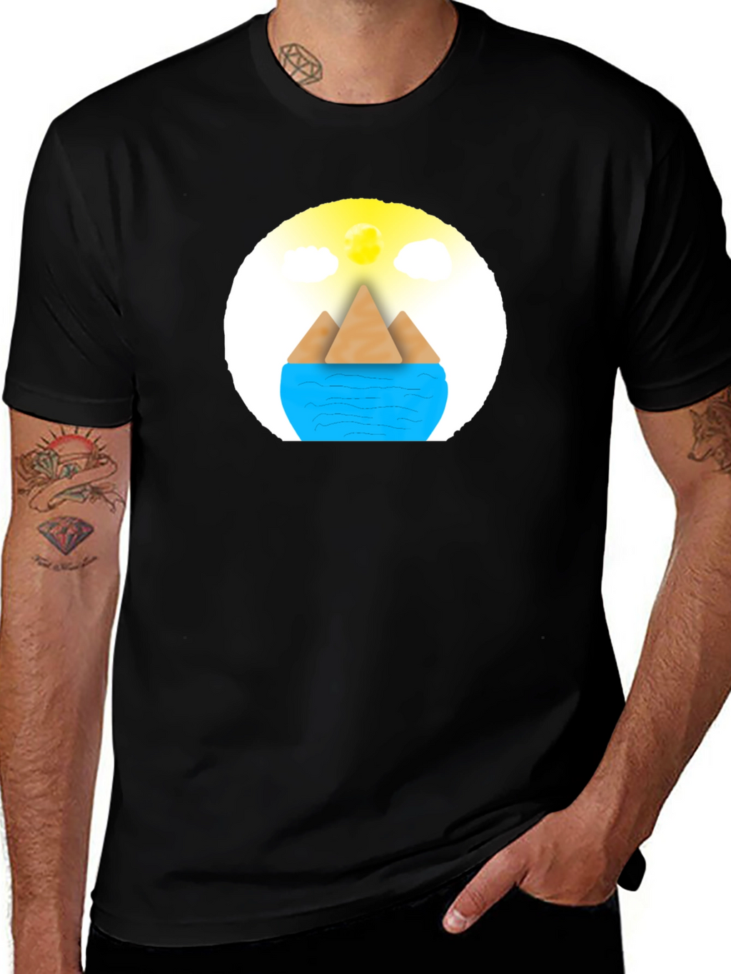 Geometric Island Graphic Tee - Modern Comfort