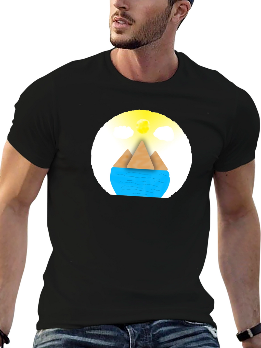 Geometric Island Graphic Tee - Modern Comfort