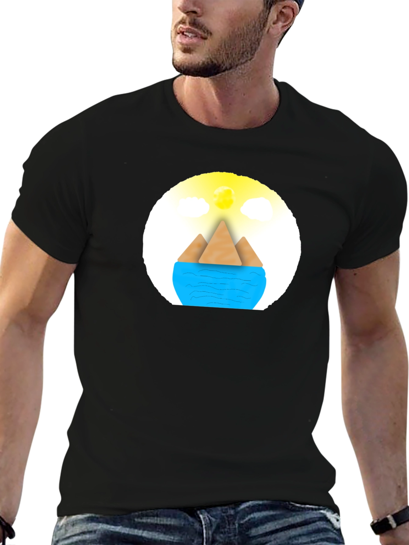 Geometric Island Graphic Tee - Modern Comfort