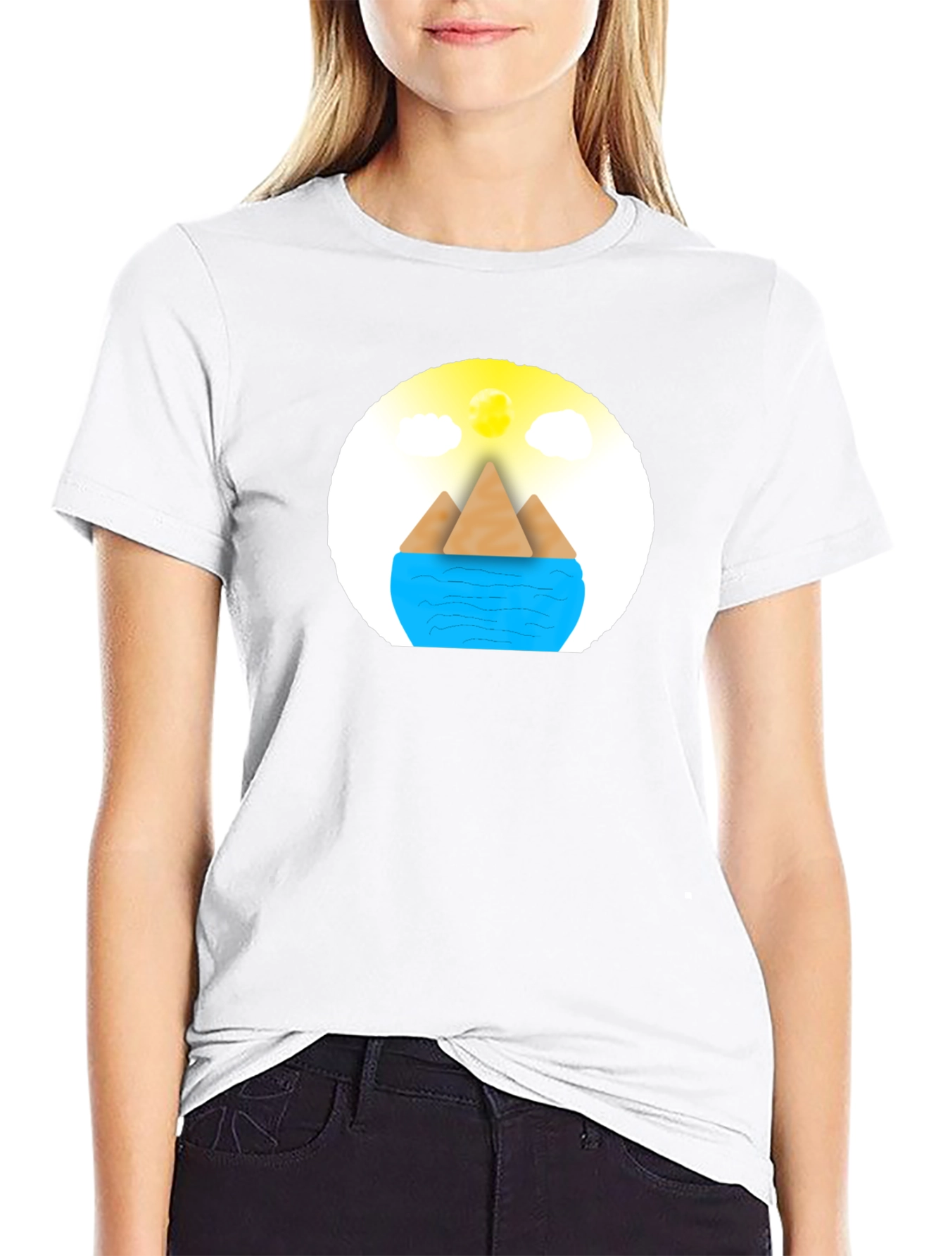 Geometric Island Graphic Tee - Modern Comfort