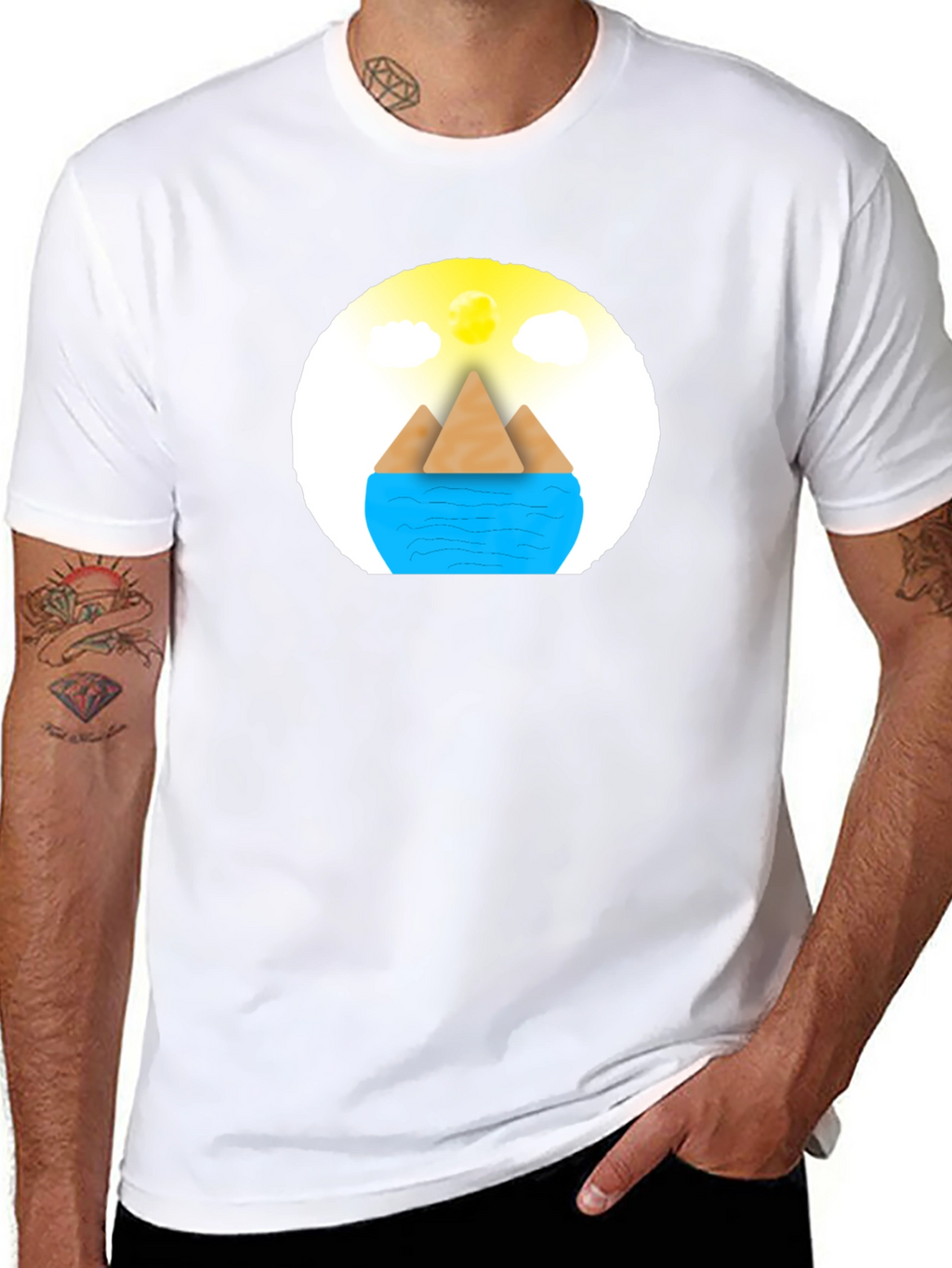 Geometric Island Graphic Tee - Modern Comfort