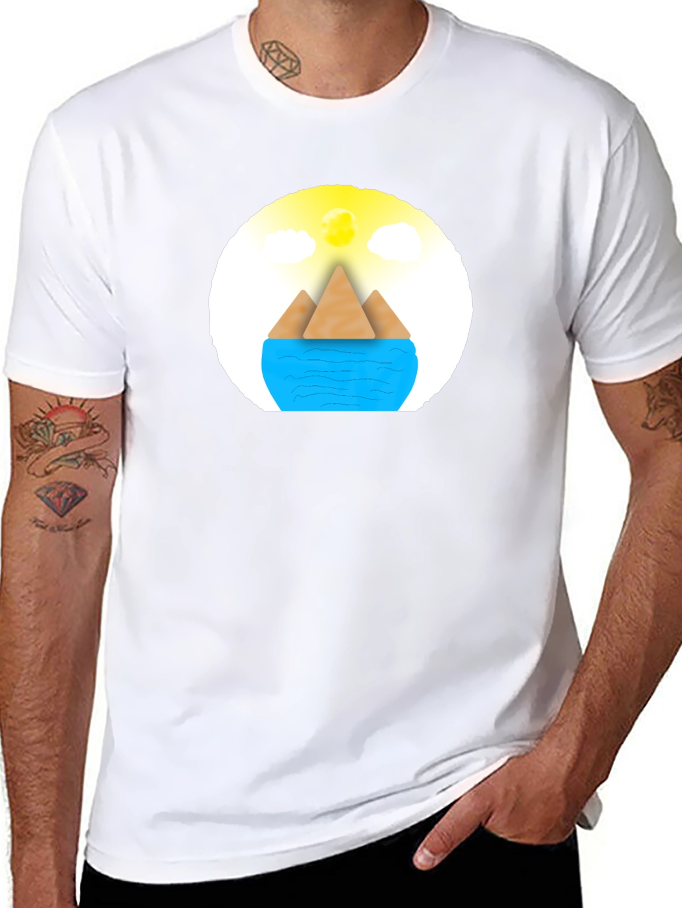 Geometric Island Graphic Tee - Modern Comfort