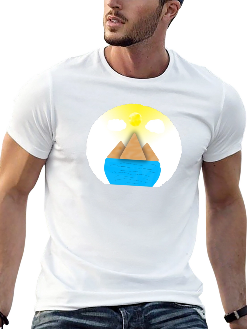 Geometric Island Graphic Tee - Modern Comfort