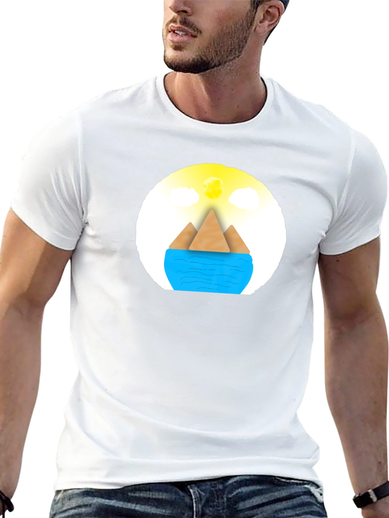 Geometric Island Graphic Tee - Modern Comfort