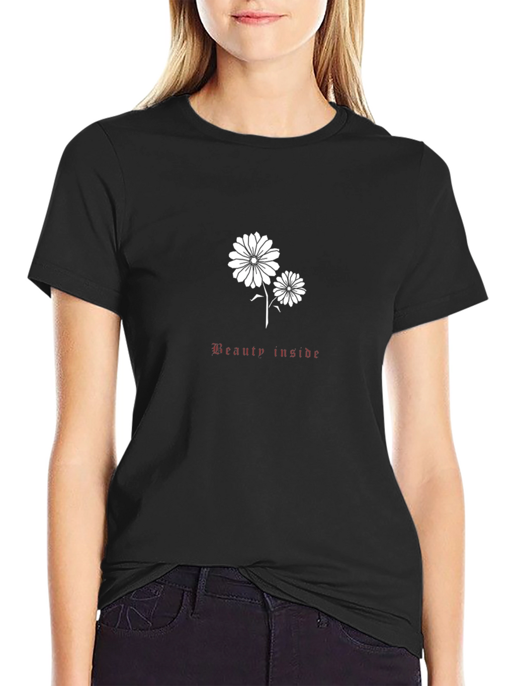 Beauty Inside Graphic Black T-Shirt