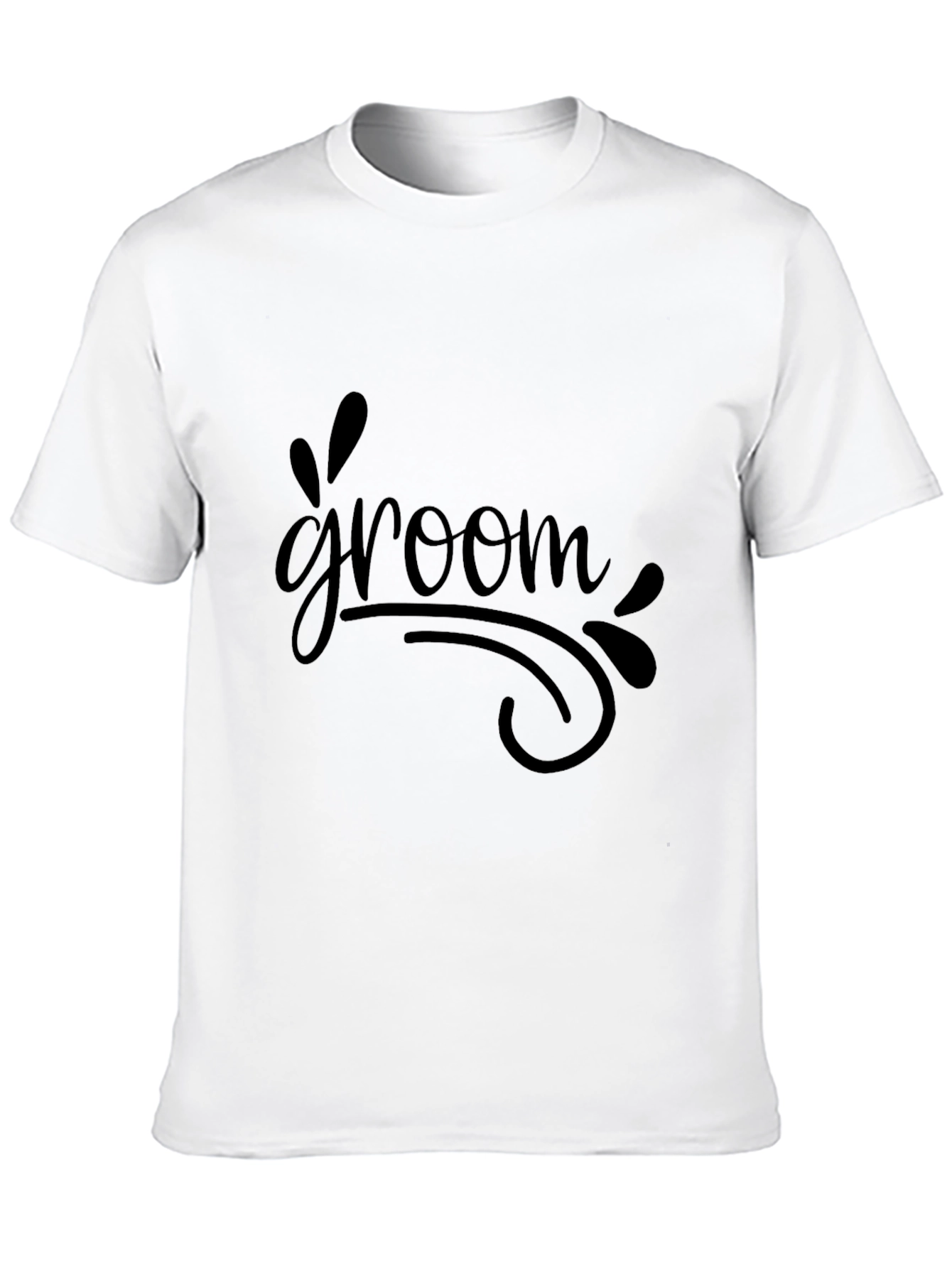 Groom T-Shirt - Black Crew Neck Wedding Apparel