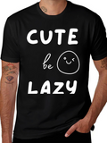 Cute Be Lazy Graphic Tee - Unisex Black T-Shirt