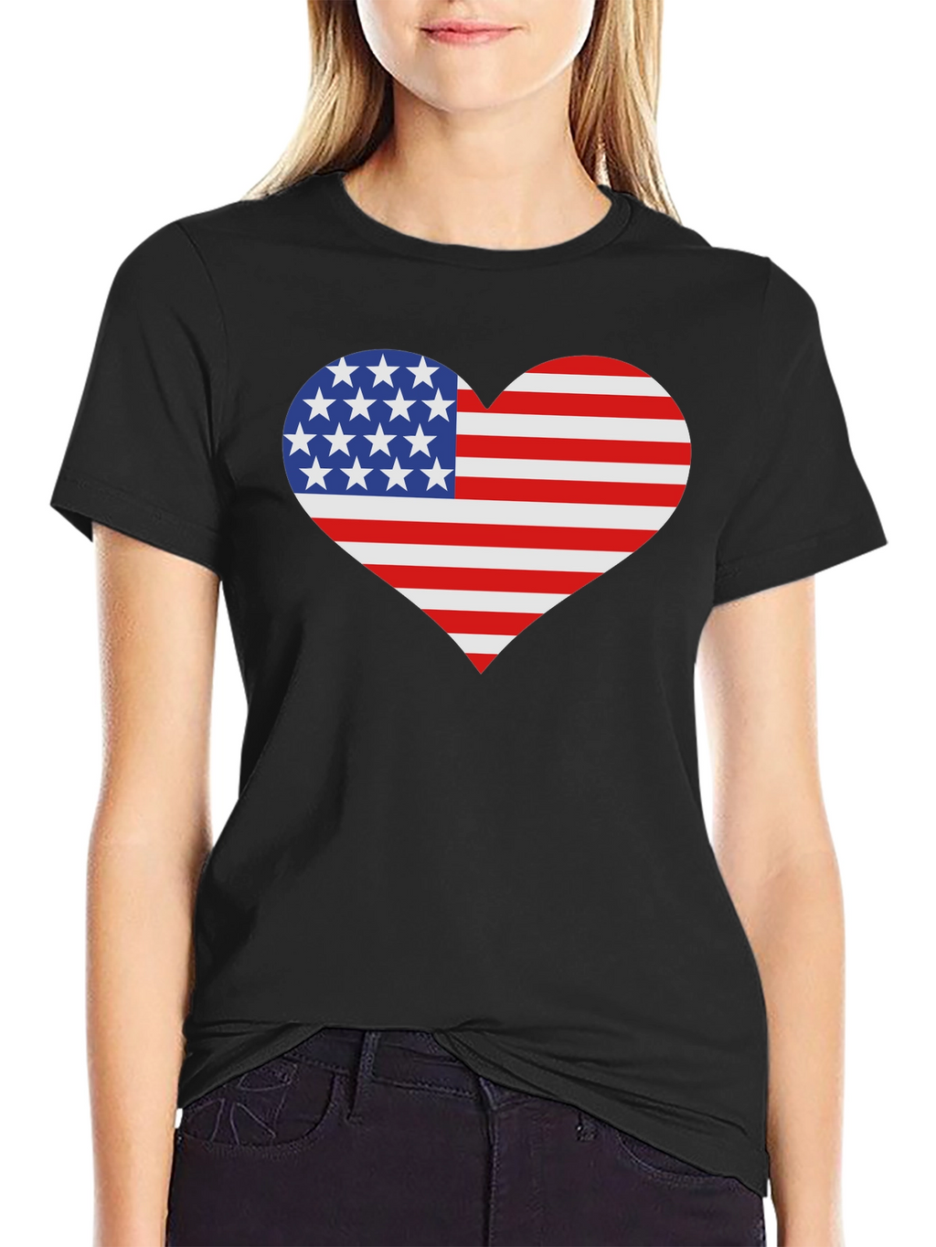 USA Flag Heart Patriotic T-Shirt