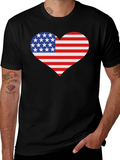 USA Flag Heart Patriotic T-Shirt