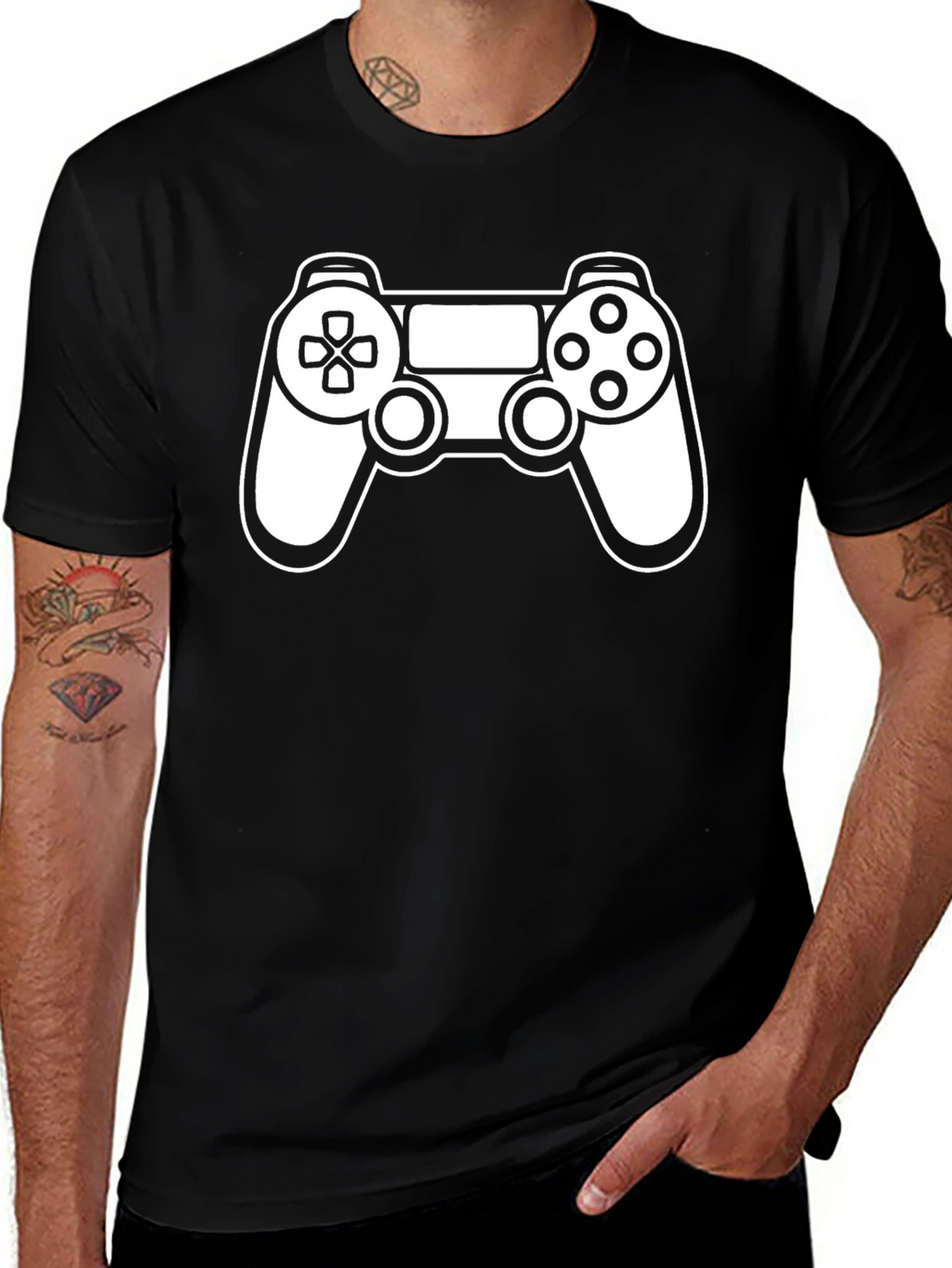 Gamer T-Shirt: Controller Graphic Tee - Black