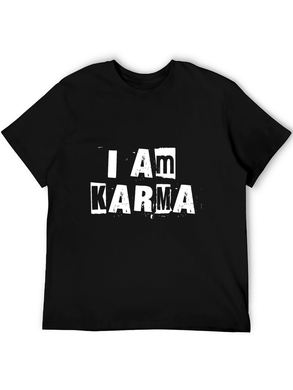 I Am Karma Graphic Print Black T-Shirt