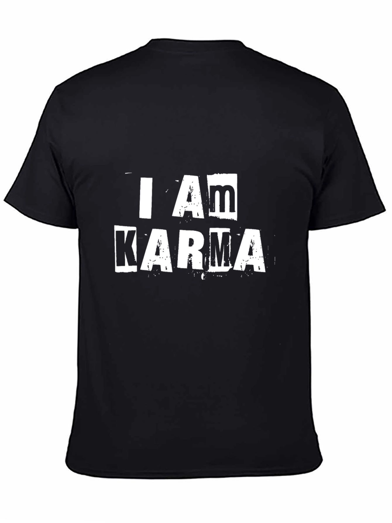 I Am Karma Graphic Print Black T-Shirt