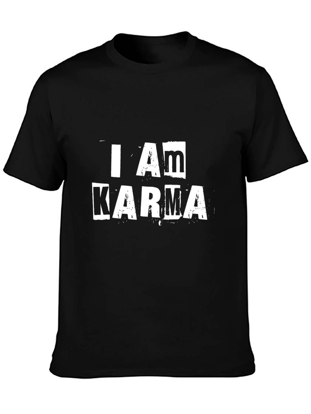 I Am Karma Graphic Print Black T-Shirt