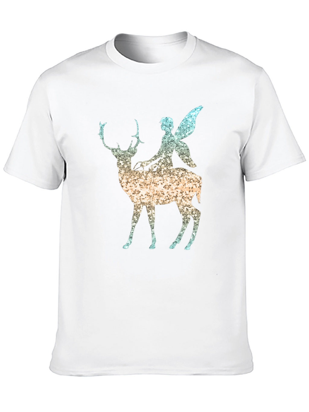 Fantasy Fairy Deer Graphic Tee - Black