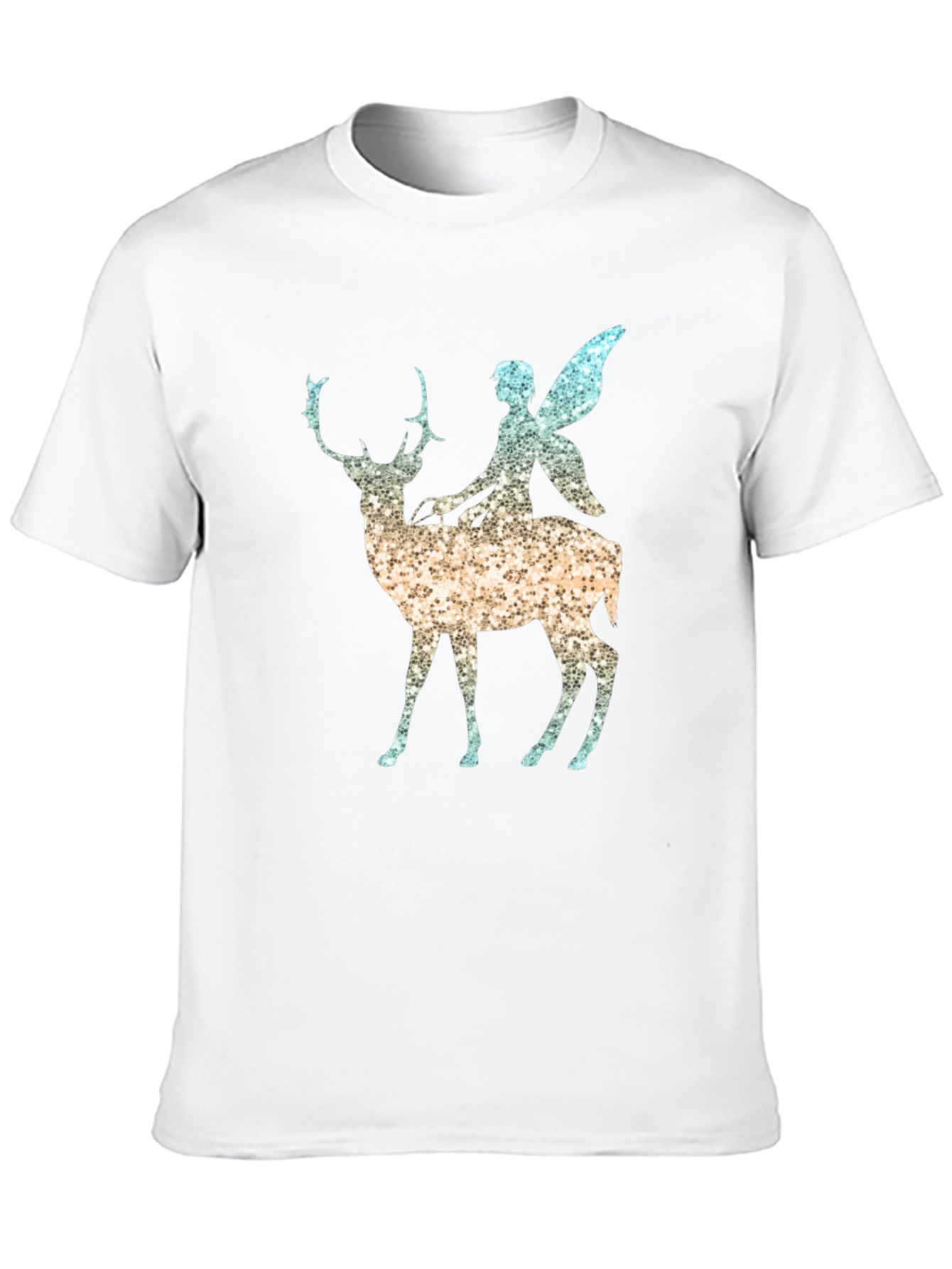 Fantasy Fairy Deer Graphic Tee - Black