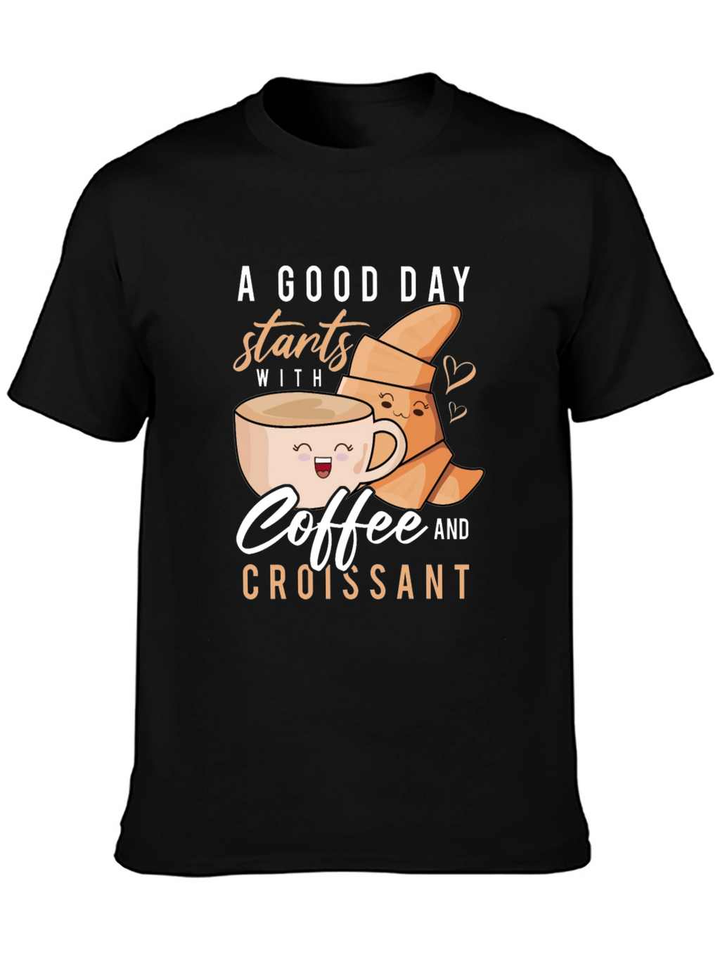 Coffee & Croissant Graphic T-Shirt