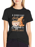 Coffee & Croissant Graphic T-Shirt