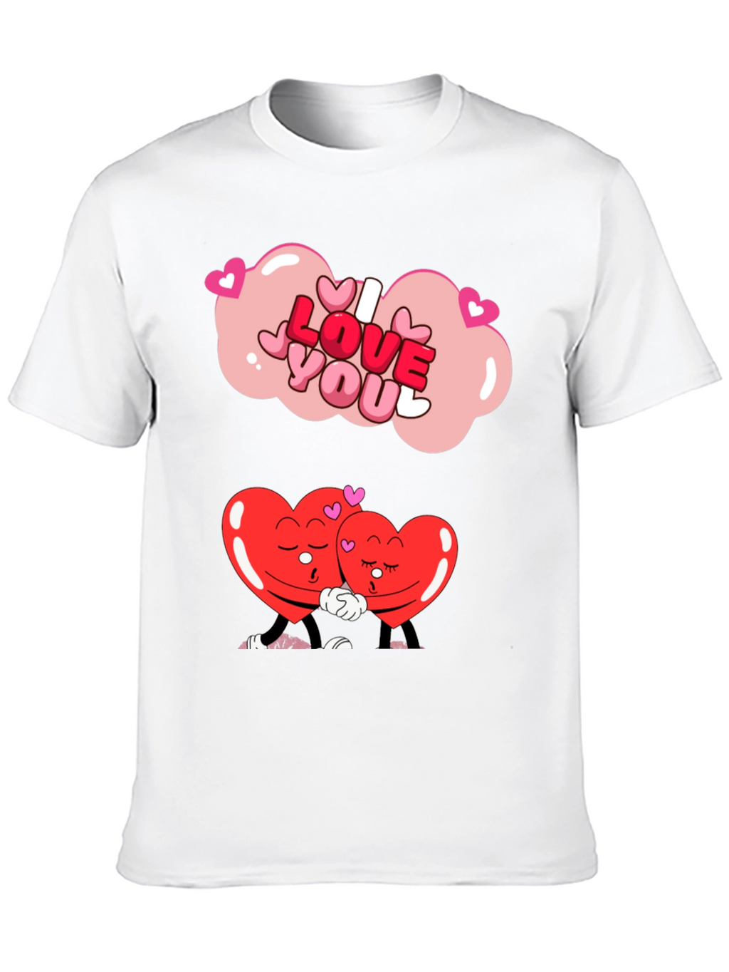 I Love You Hearts Graphic Tee - Valentines Gift