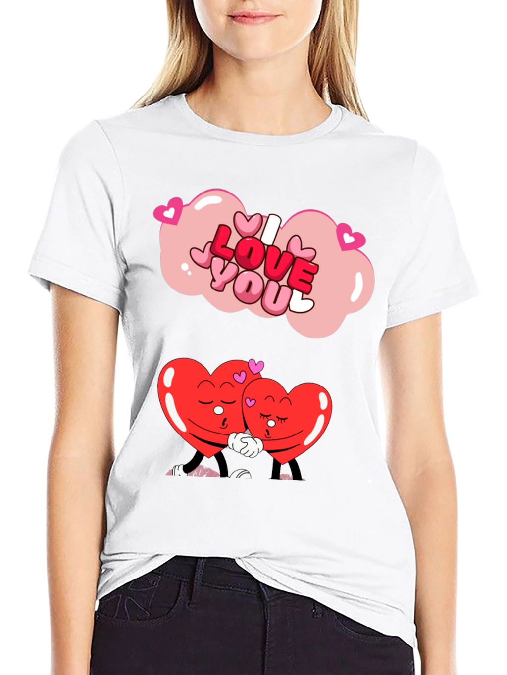 I Love You Hearts Graphic Tee - Valentines Gift