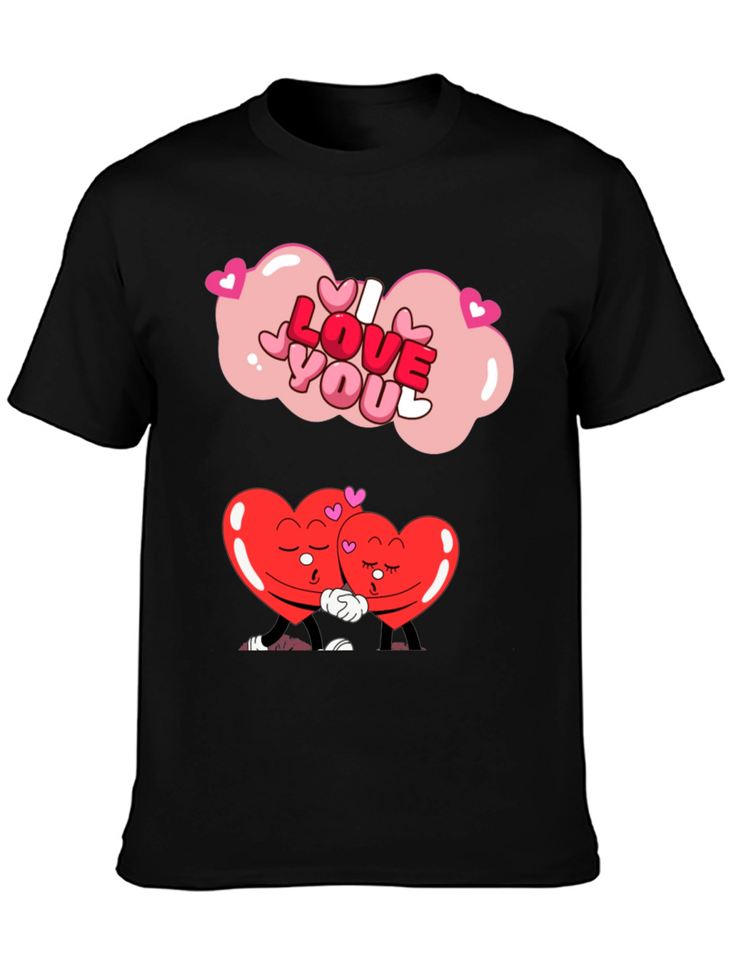 I Love You Hearts Graphic Tee - Valentines Gift