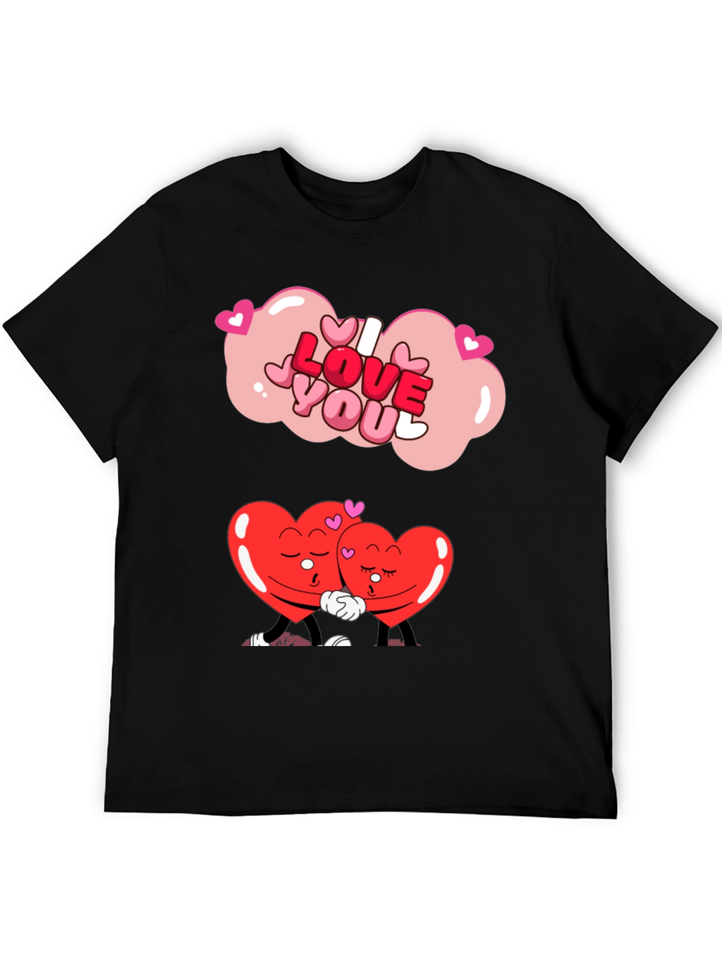 I Love You Hearts Graphic Tee - Valentines Gift