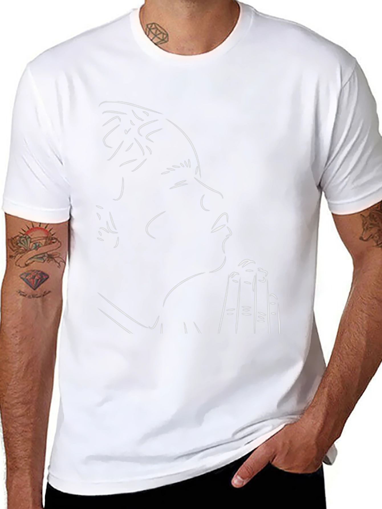 Minimalist Prayer Outline Black Tee