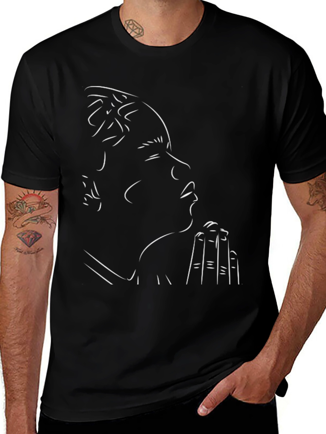 Minimalist Prayer Outline Black Tee
