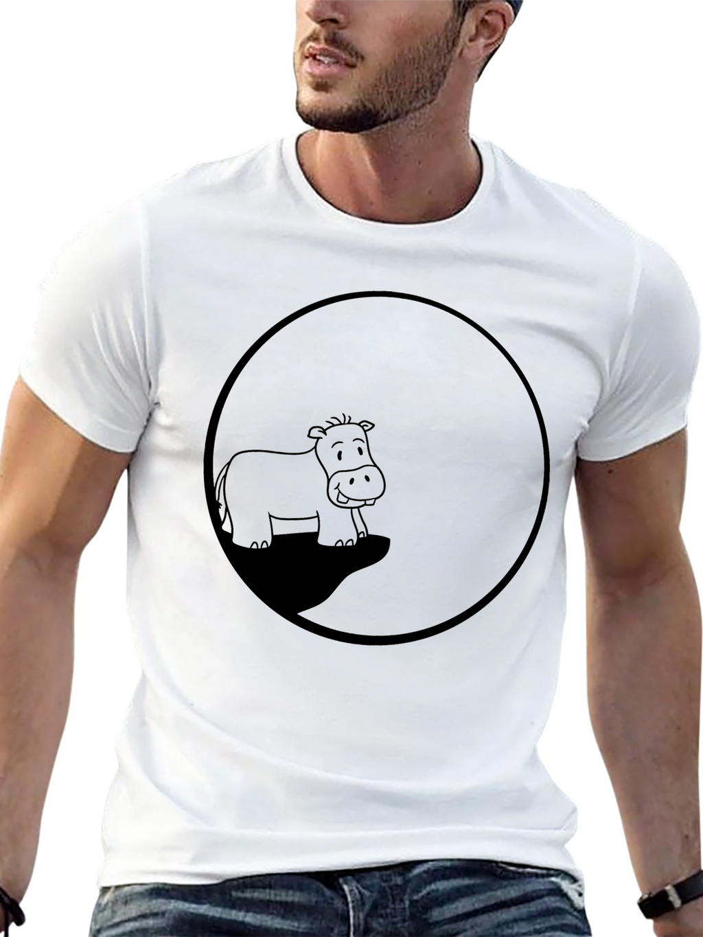 Hippo Circle Graphic T-Shirt