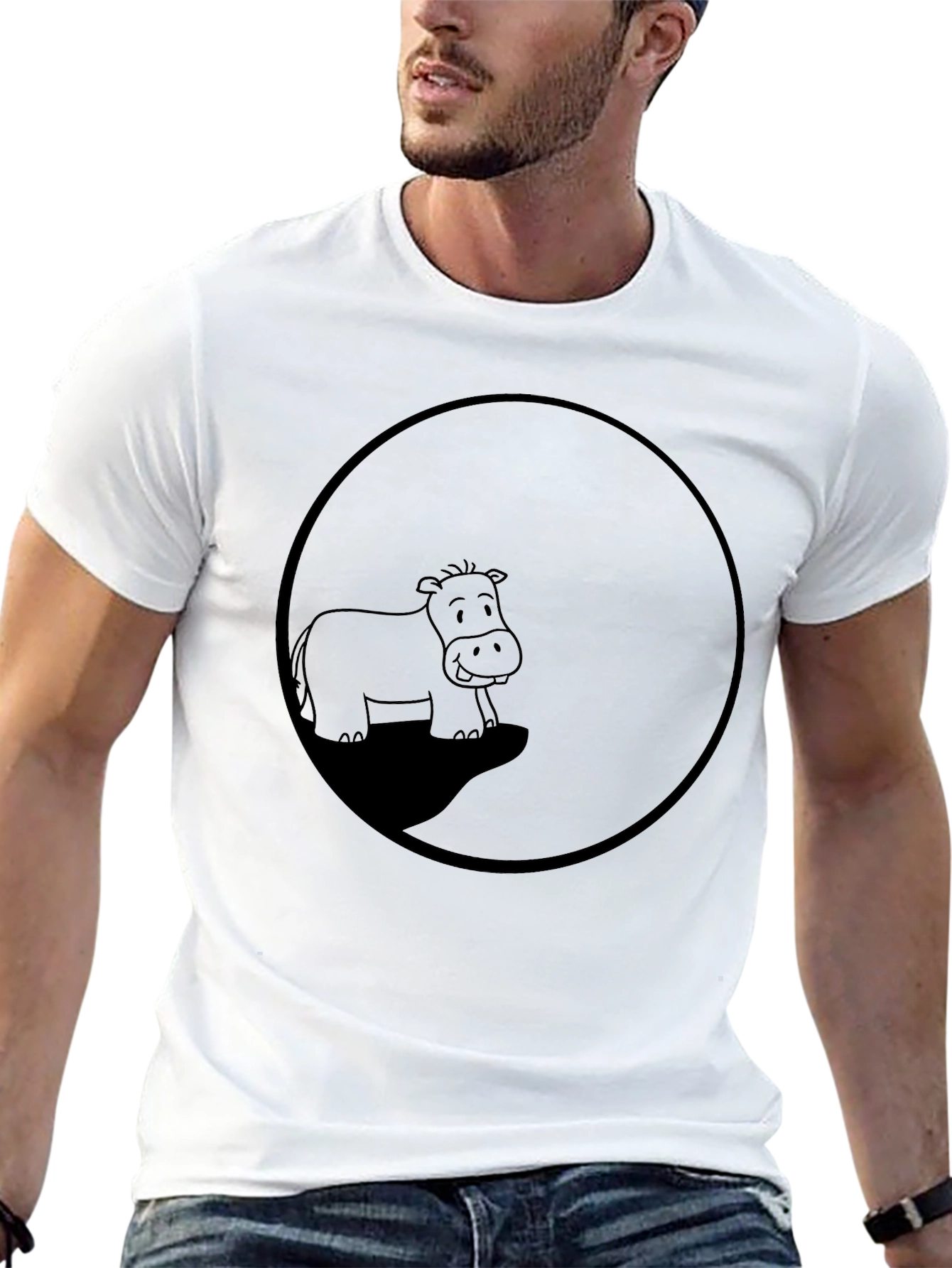 Hippo Circle Graphic T-Shirt