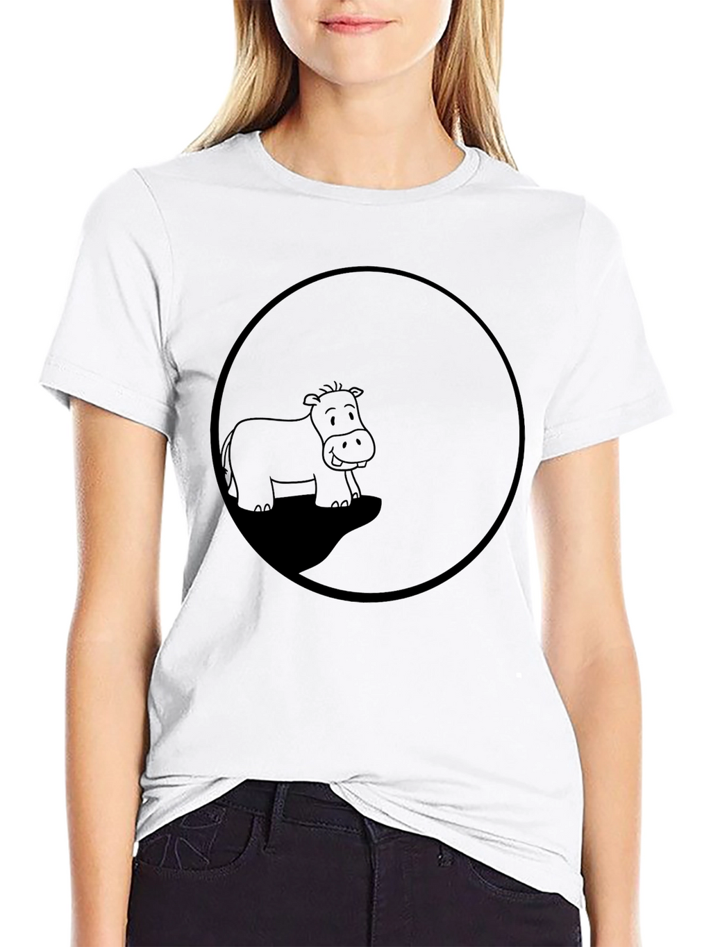 Hippo Circle Graphic T-Shirt
