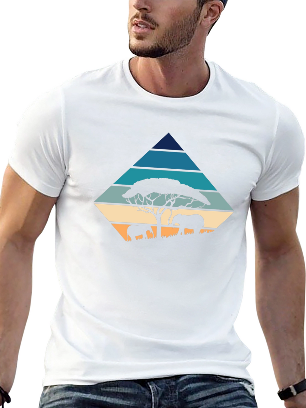 Retro Elephant Silhouette Graphic Tee