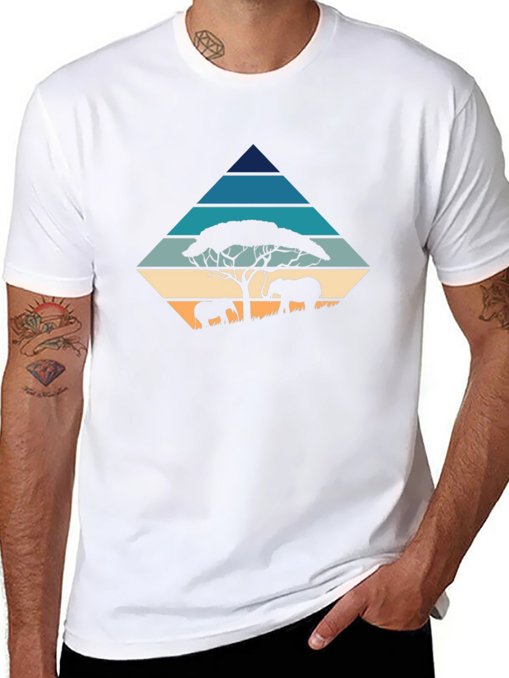 Retro Elephant Silhouette Graphic Tee