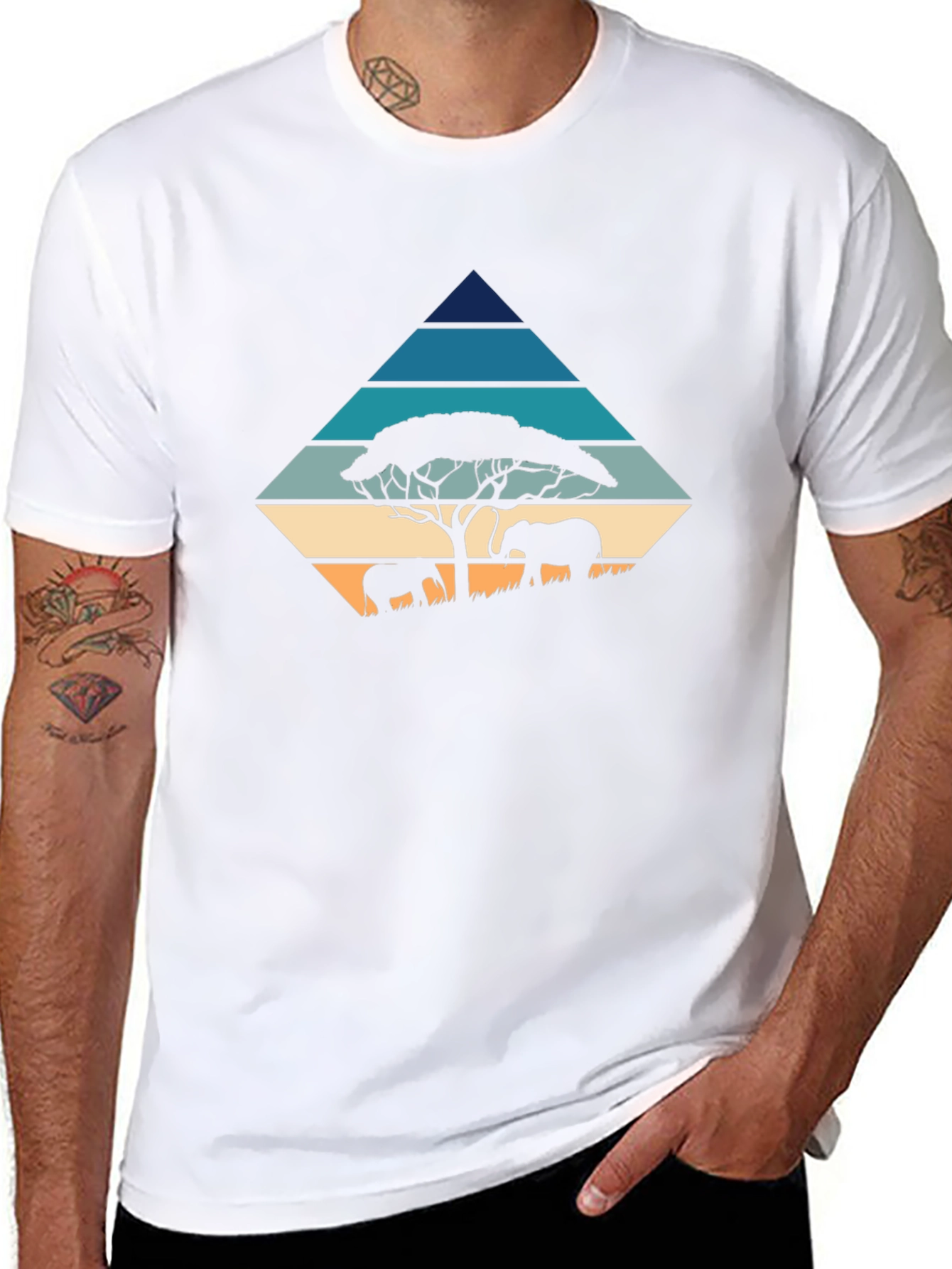 Retro Elephant Silhouette Graphic Tee