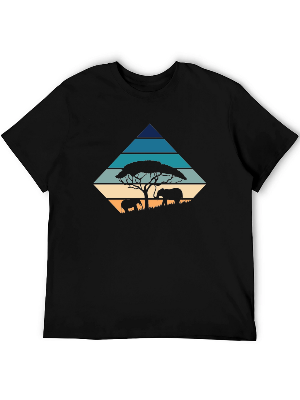 Retro Elephant Silhouette Graphic Tee