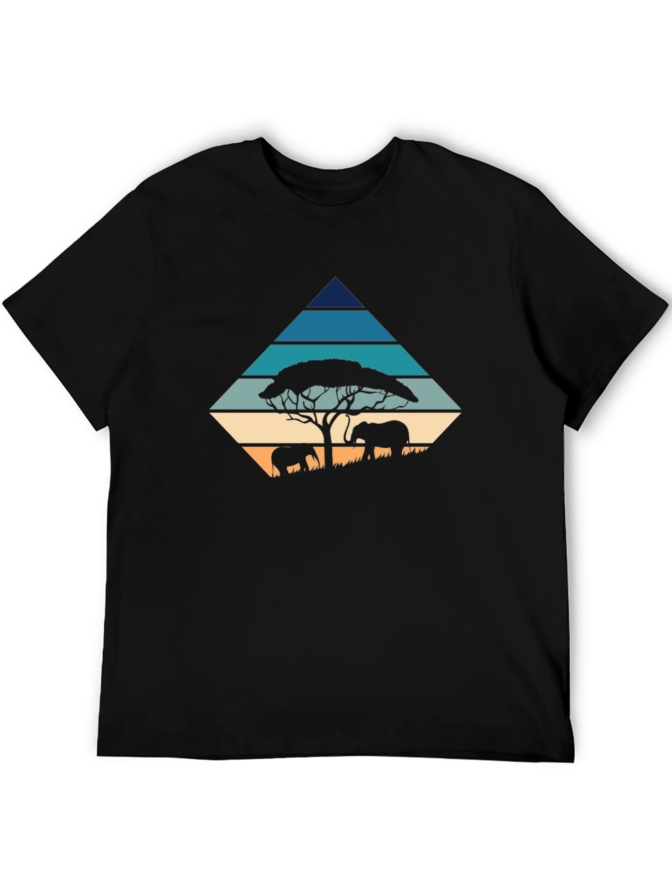 Retro Elephant Silhouette Graphic Tee